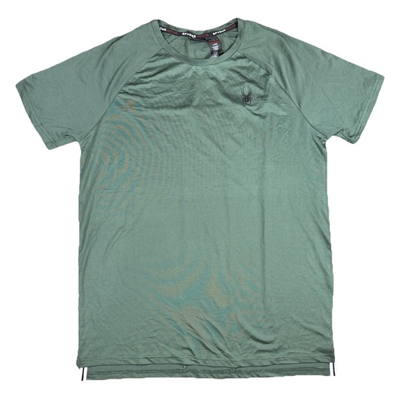 Spyder Active Men's Short Sleeve Moisture Wicking Shirt‎ Green Size L - Picture 1 of 7